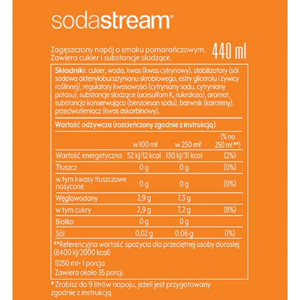 Syrop MIRINDA Sodastream koncentrat 440 ml na 9 litrów