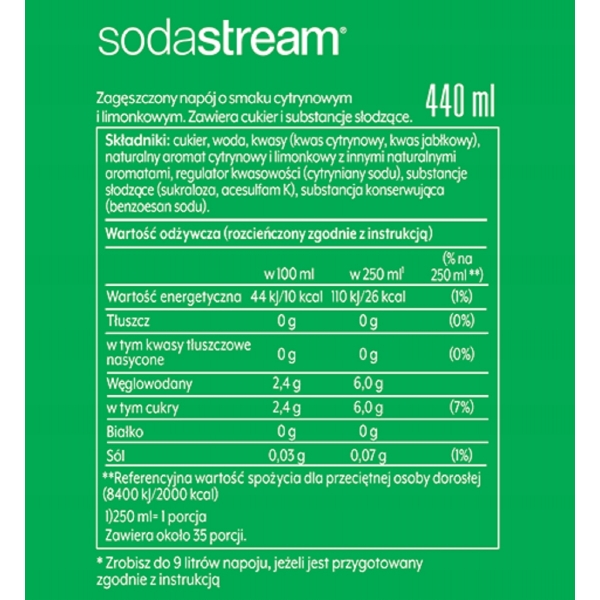 Syrop 7UP Sodastream koncentrat 440ml na 9 litrów